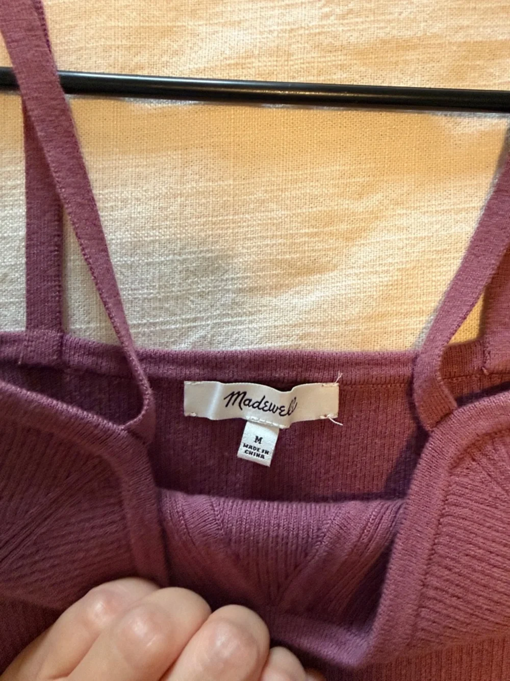 Madewell Plum Ribbed Bustier Crop Top - Picture 3 of 3